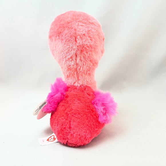 Ty Beanie Boos Gilda Flamingo Small Pink Excellent Glitter Eyes Sparkle Beak - Picture 3 of 14